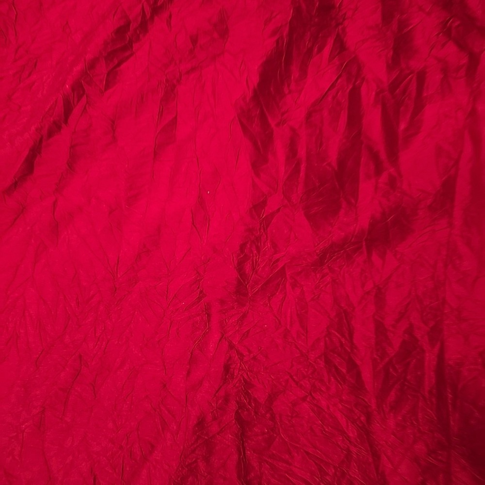 Eileen Fisher Sz L Beautiful RED Crinkled 100% Silk Exquisite Blouse Shirt Top - Picture 9 of 10
